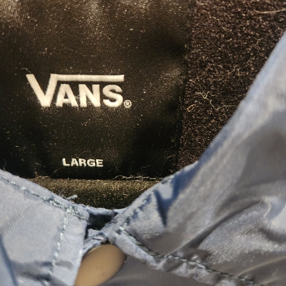 Vans Off The Wall Button Windbreaker Shell Jacket Navy Men’s Size L - Picture 2 of 4